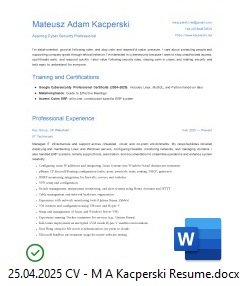 Click to open PDF CV